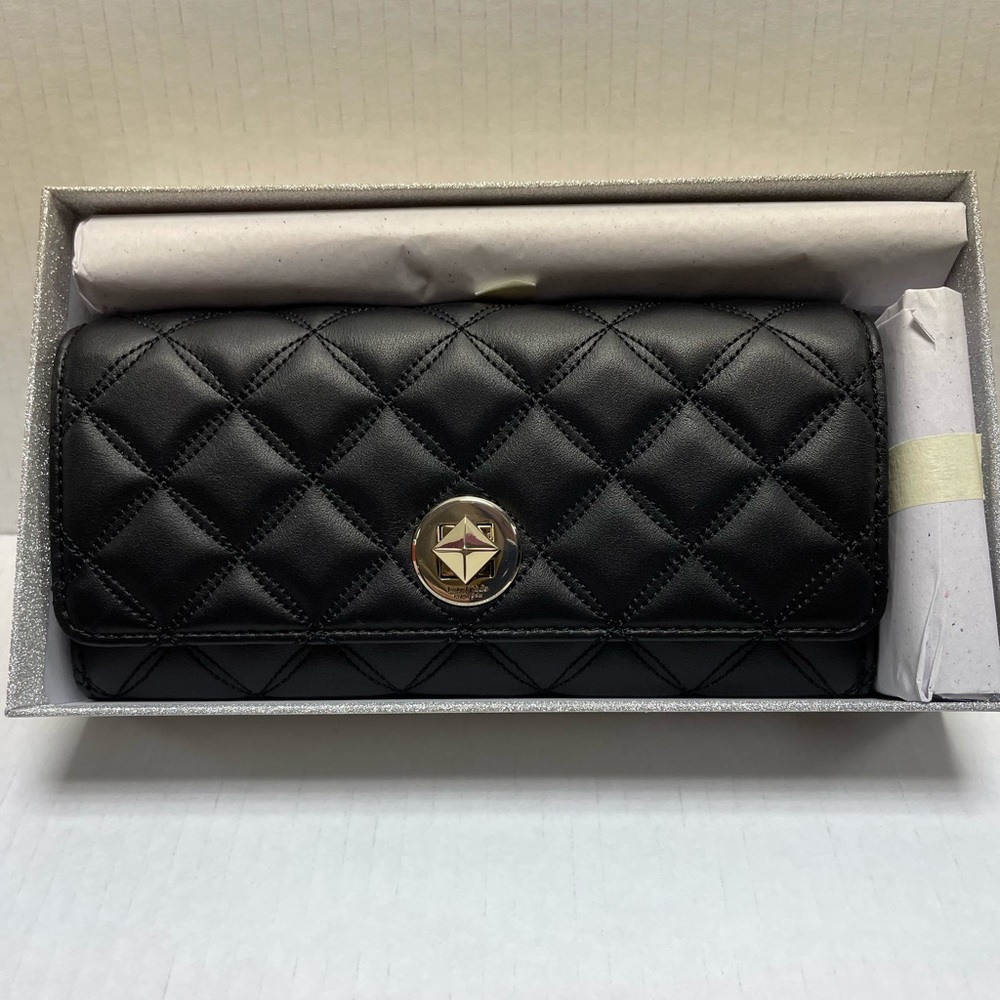 Kate Spade Natalia Smooth Quilted Leather Turn Lock Wallet NWT’s W/ Box